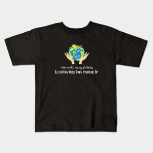 One world, many abilities - Down Syndrome Day Kids T-Shirt